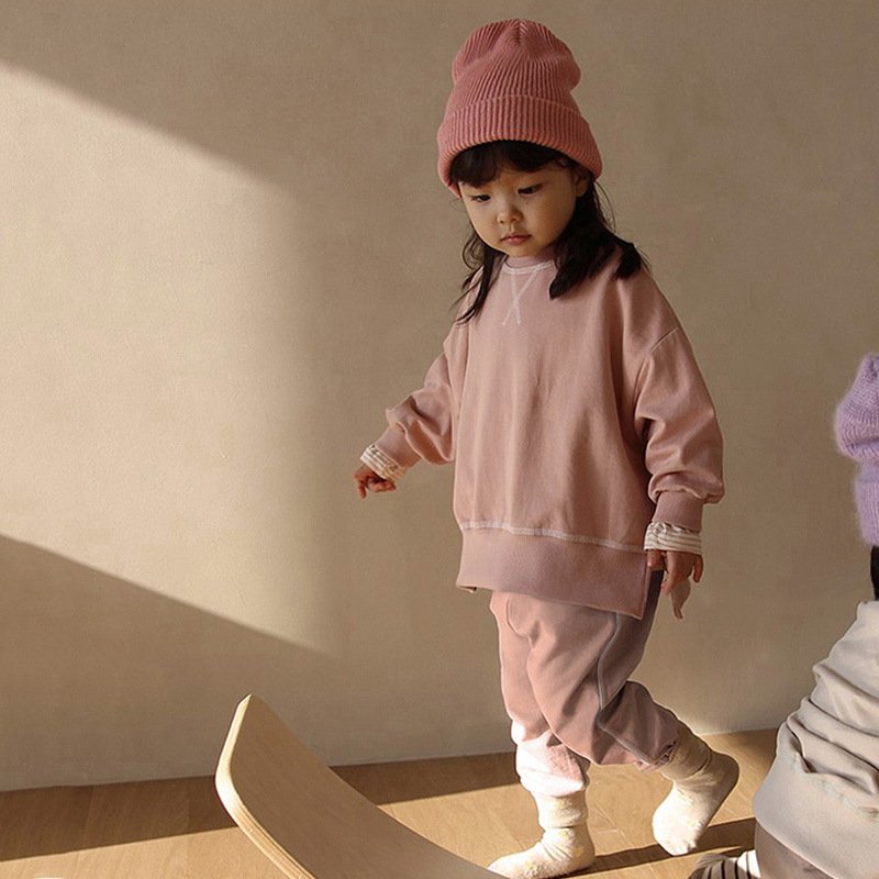 Kids boys girls sweatshirt and sweat pants children fleece sportswear set kids clothing sets