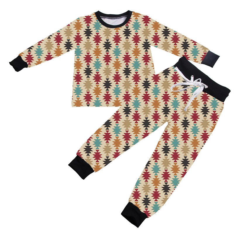 New Style Long Sleeve Shirts High Waist Jogger Pants Winter Kids Sport Wear Baby Boy Girl 2 Pieces Outfits Pajamas Sets