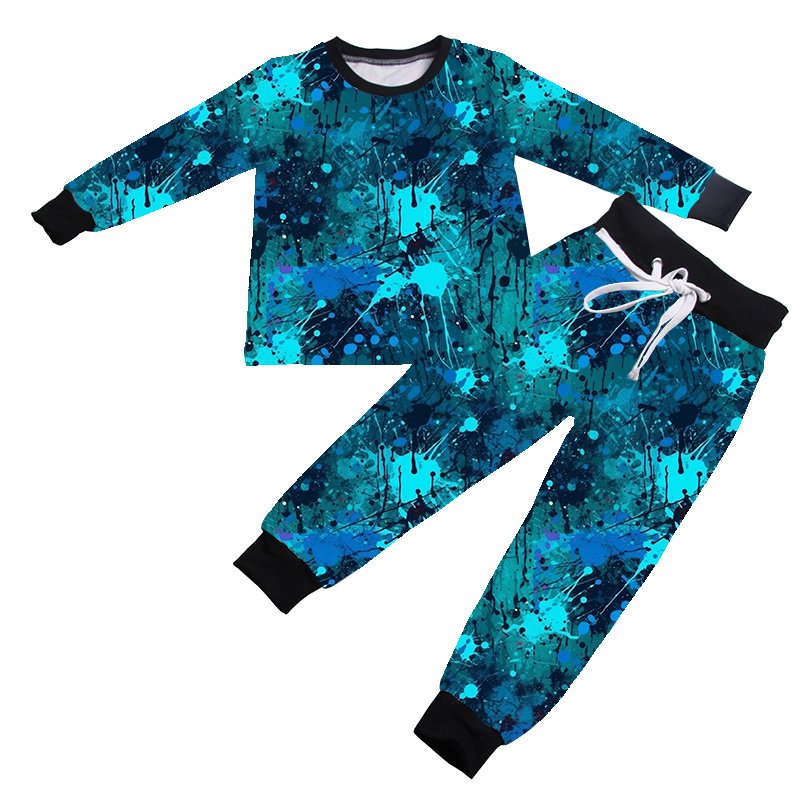 New Style Long Sleeve Shirts High Waist Jogger Pants Winter Kids Sport Wear Baby Boy Girl 2 Pieces Outfits Pajamas Sets