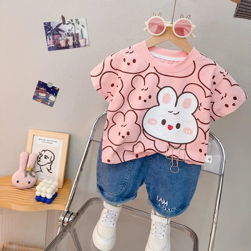 2024 year Guangzhou Latest summer shirt for kids boys plain t-shirt for baby boy clothing sets Dinosaur cartoon T-shirt for kids