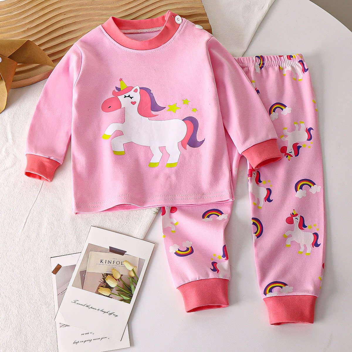 Autumn new children's pure cotton cartoon autumn clothes and autumn trousers suit wholesale