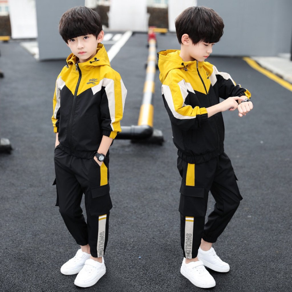Kids Fashion Spring Autumn long-sleeved two-piece Casual 5-15 Years Children Clothing Boys Outfit Sets