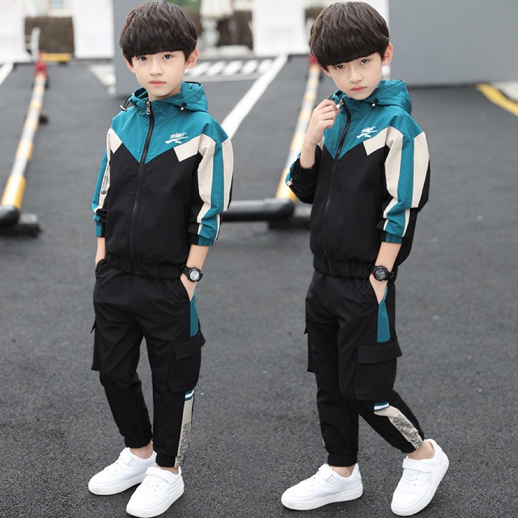 Kids Fashion Spring Autumn long-sleeved two-piece Casual 5-15 Years Children Clothing Boys Outfit Sets