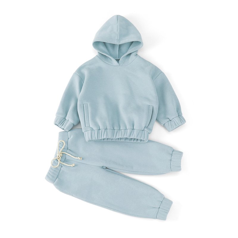 Wholesale Kids clothing sets boys high quality pocket Jogger hooded kids clothing 1-5 years baby Fleece sets