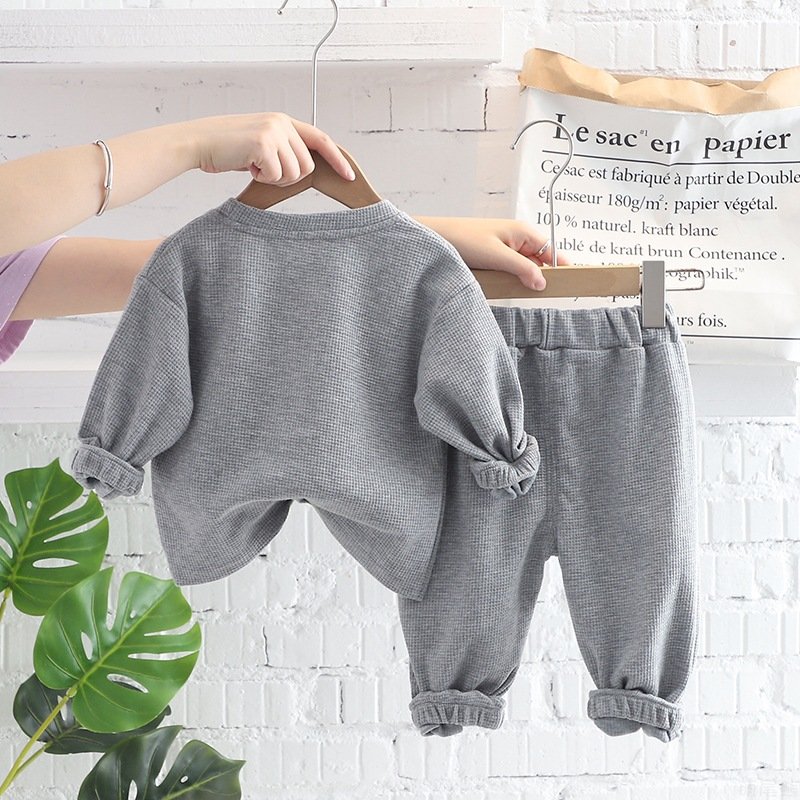 2023 Hot Sale Toddler Trendy Autumn Winter Boy 2 Piece Set Cotton Long Sleeve T Shirt Pants Casual Boys Clothes