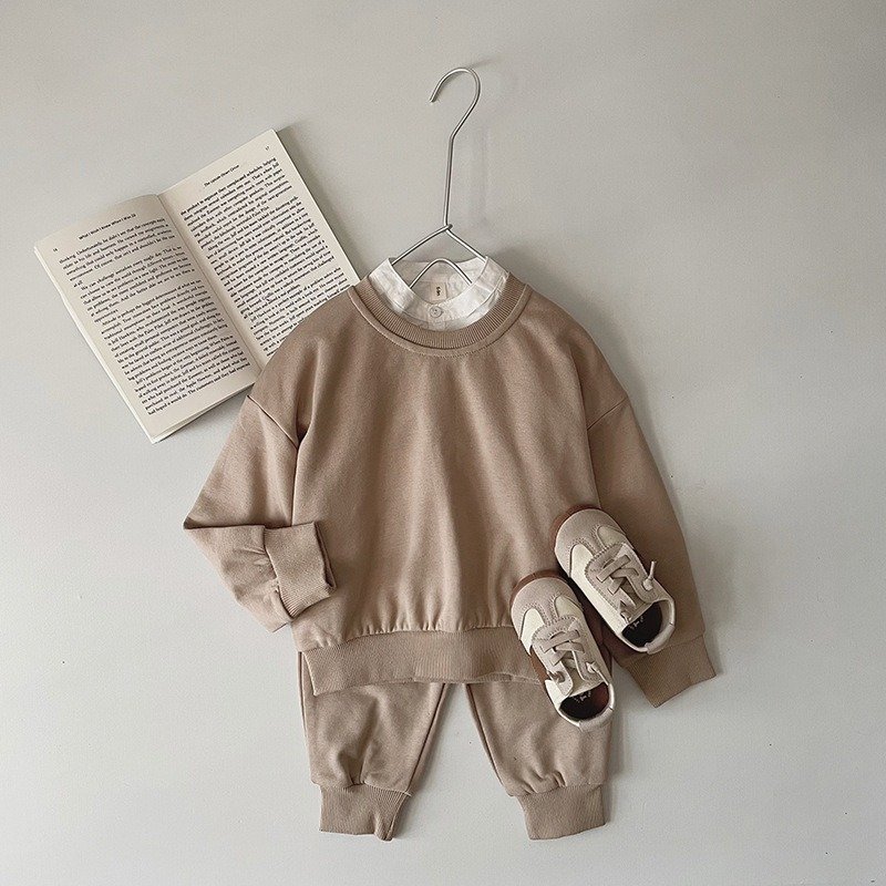 customize toddler boys clothing sets french terry kid children jogger set custom children tracksuits streetwear sweatshirt set