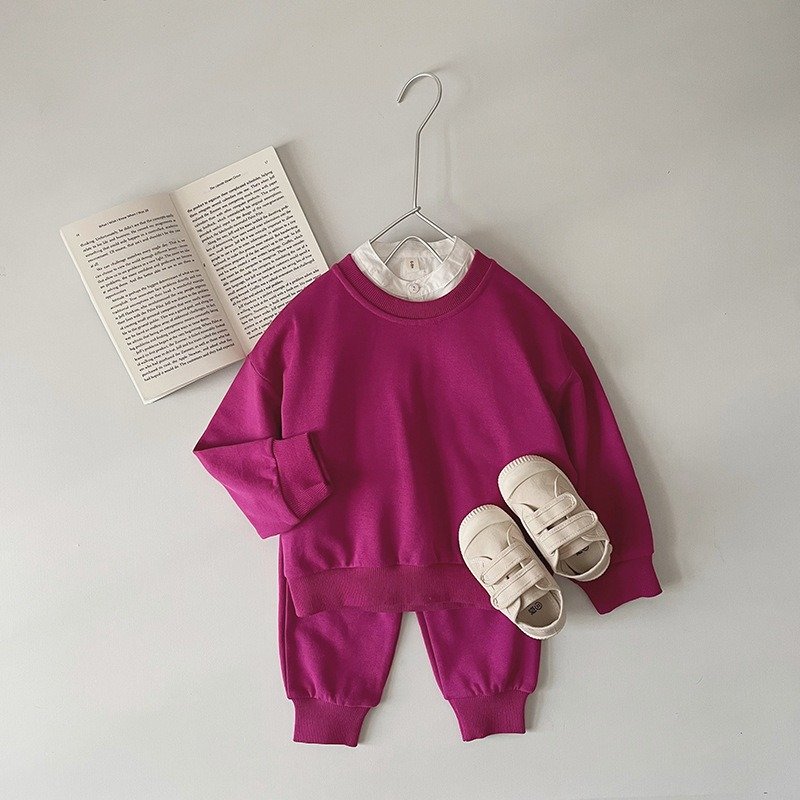 customize toddler boys clothing sets french terry kid children jogger set custom children tracksuits streetwear sweatshirt set