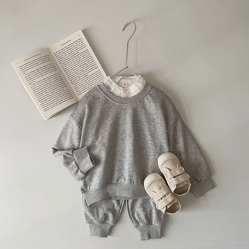 customize toddler boys clothing sets french terry kid children jogger set custom children tracksuits streetwear sweatshirt set