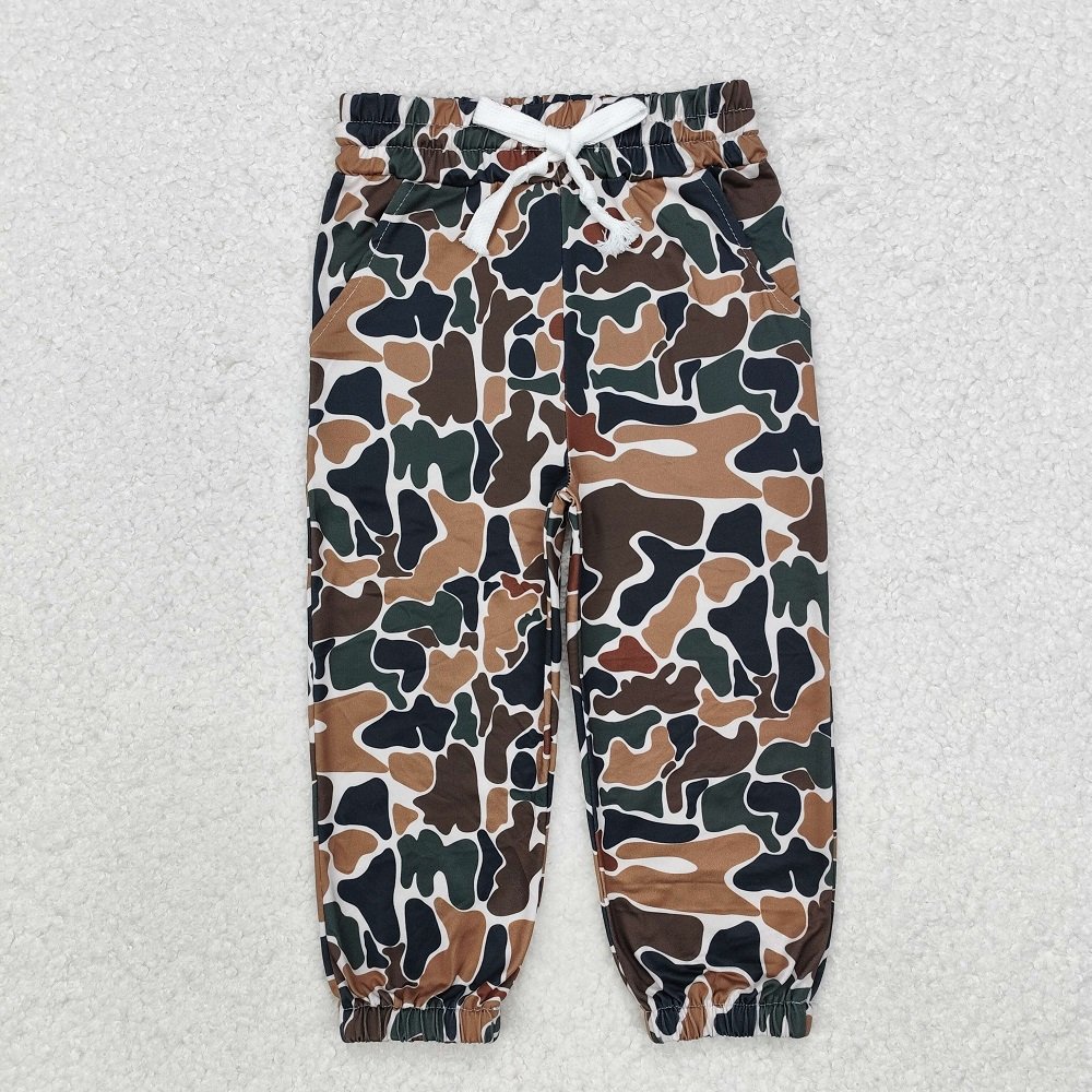 New Fashion Match Baby Boys Camouflage Beige Drawstring Trousers Wholesale Boutique Children Clothing