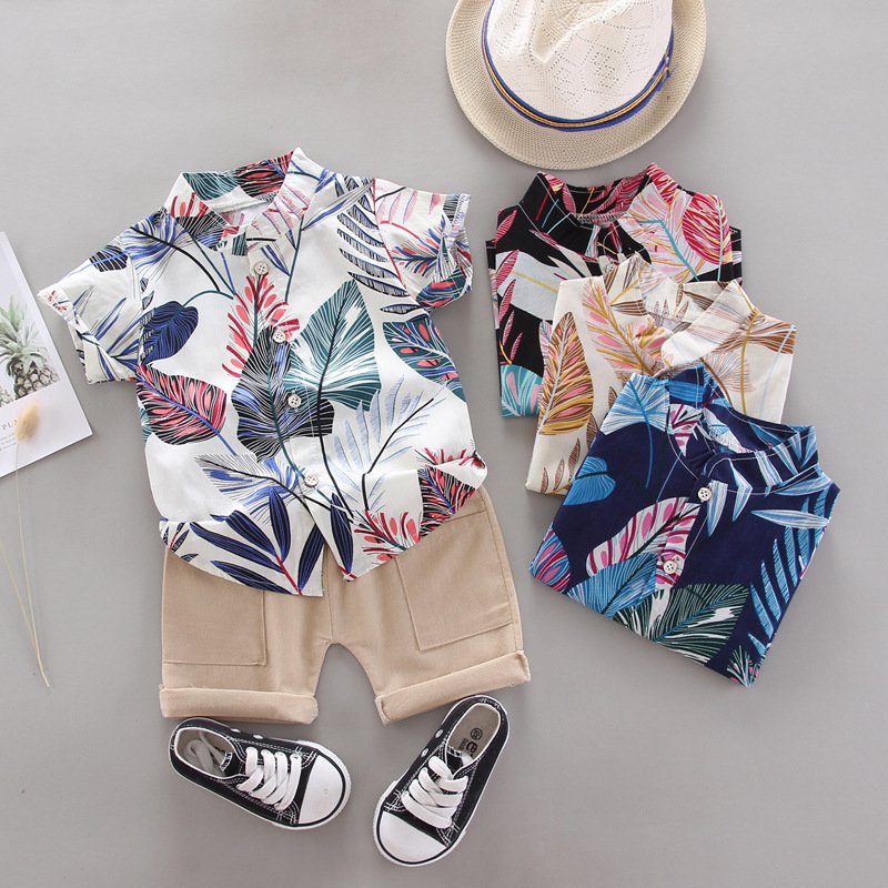Baby clothing sets boys high-quality summer letter plaid pocket T shirt shorts kids clothing baby boy clothing sets