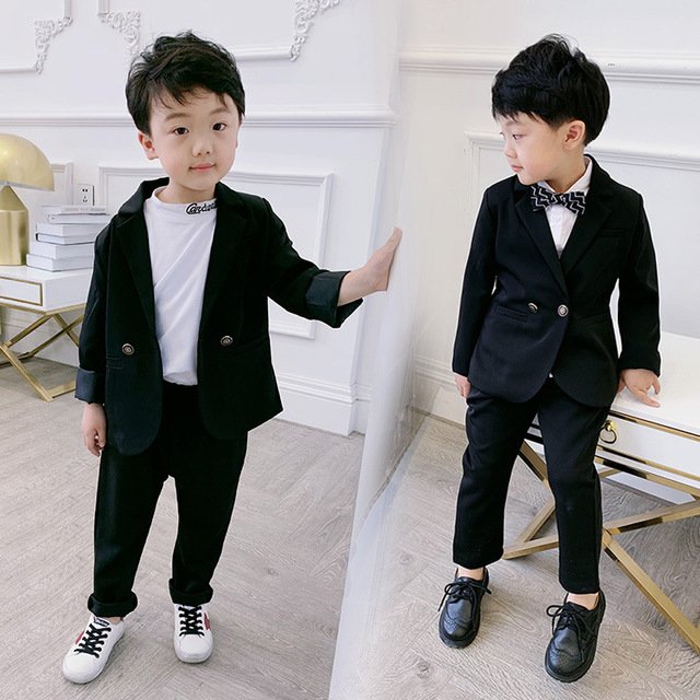 Boys 90-140cm height new spring boys clothing set for wedding birthday blazer+pant handsome boys clothes sets 2pcs