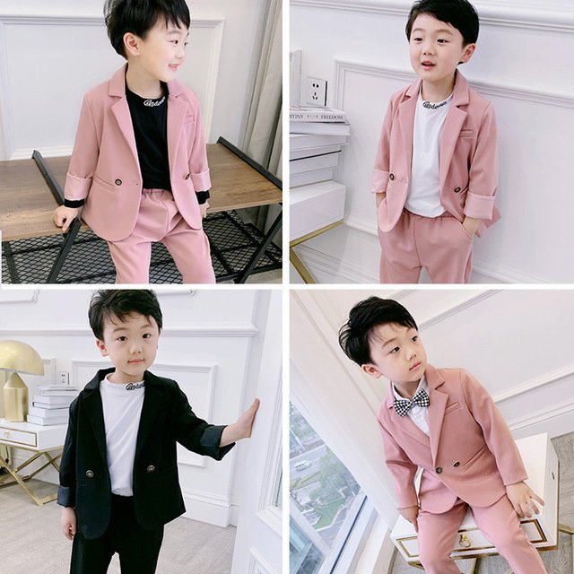 Boys 90-140cm height new spring boys clothing set for wedding birthday blazer+pant handsome boys clothes sets 2pcs