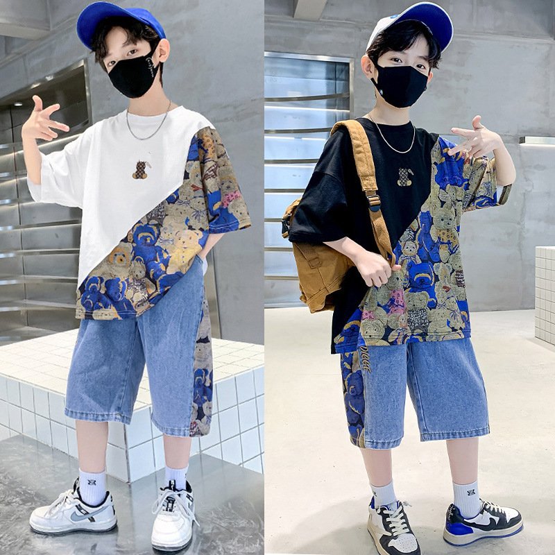 Casual Style Summer boy's clothing T-shirt Boys Kid Sets designers clothes Teen Boys Clothing Wholesale Children Clothing Sets