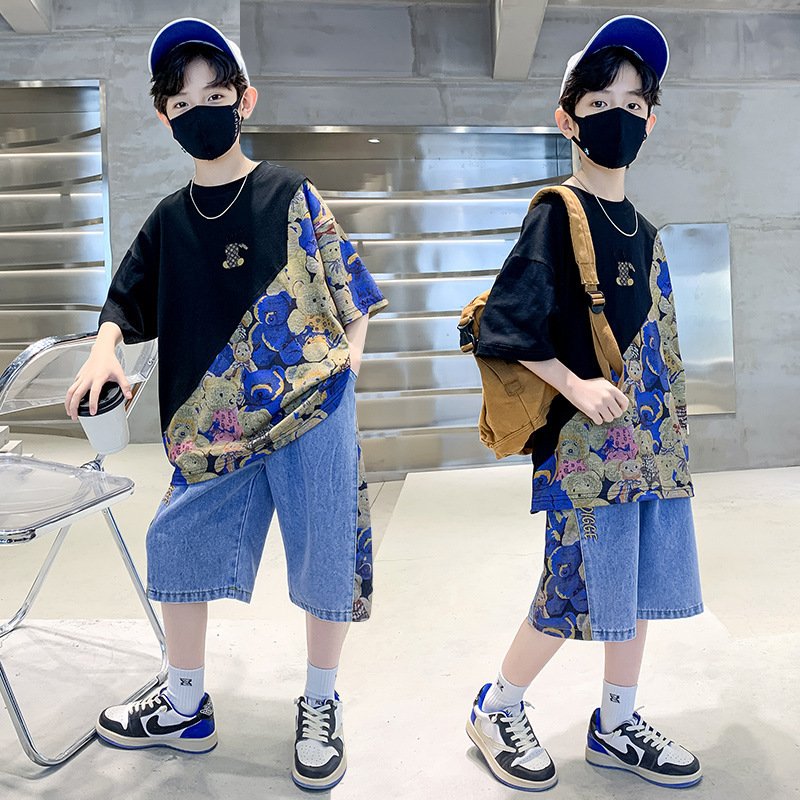 Casual Style Summer boy's clothing T-shirt Boys Kid Sets designers clothes Teen Boys Clothing Wholesale Children Clothing Sets