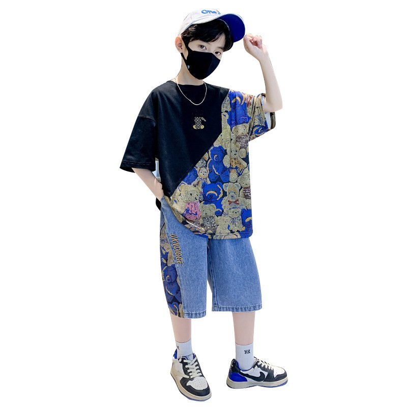 Casual Style Summer boy's clothing T-shirt Boys Kid Sets designers clothes Teen Boys Clothing Wholesale Children Clothing Sets