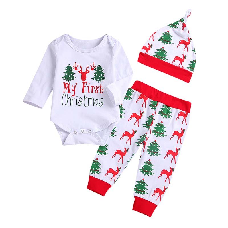 2023 Girls' Clothing Sets Newborn Baby Girl Boy Long Sleeve My First Christmas Clothes MFCG-003
