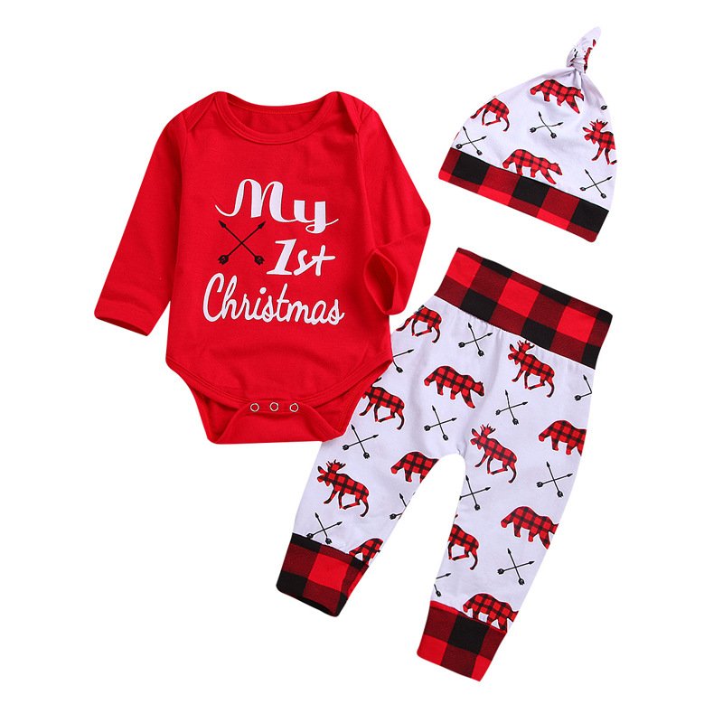 2023 Girls' Clothing Sets Newborn Baby Girl Boy Long Sleeve My First Christmas Clothes MFCG-003