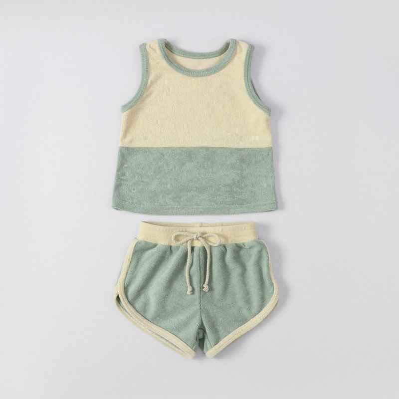 Markdown Sale Baby Summer Clothing Suit Polyester Viscose Toddler Clothes Set Sleeveless Two Piece Baby Boys Clothing Sets