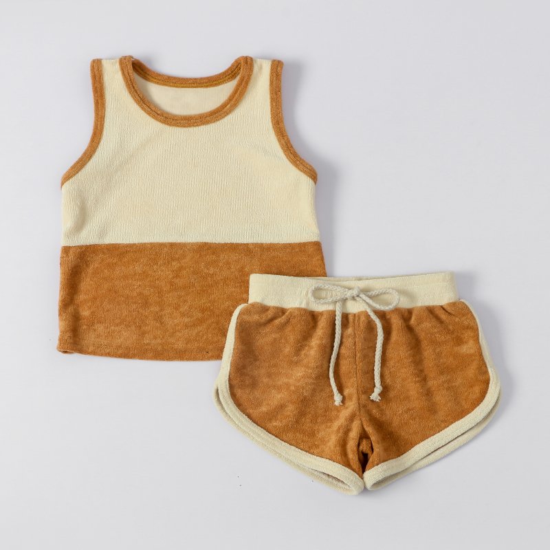 Markdown Sale Baby Summer Clothing Suit Polyester Viscose Toddler Clothes Set Sleeveless Two Piece Baby Boys Clothing Sets