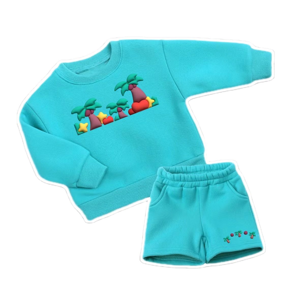Wholesale wool cotton pullover sports clothes children jogging set sports shorts toddler boys clothes boys and girls clothes