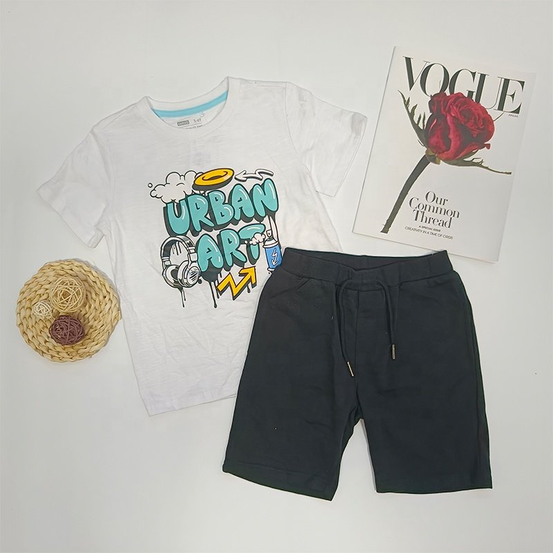 Wholesale Factory Summer Casual Soft O-Neck Cute Short Sleeve Baby Boy Clothing Set
