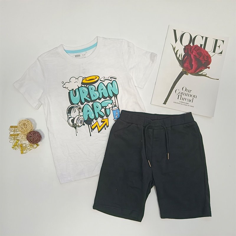 Wholesale Factory Summer Casual Soft O-Neck Cute Short Sleeve Baby Boy Clothing Set