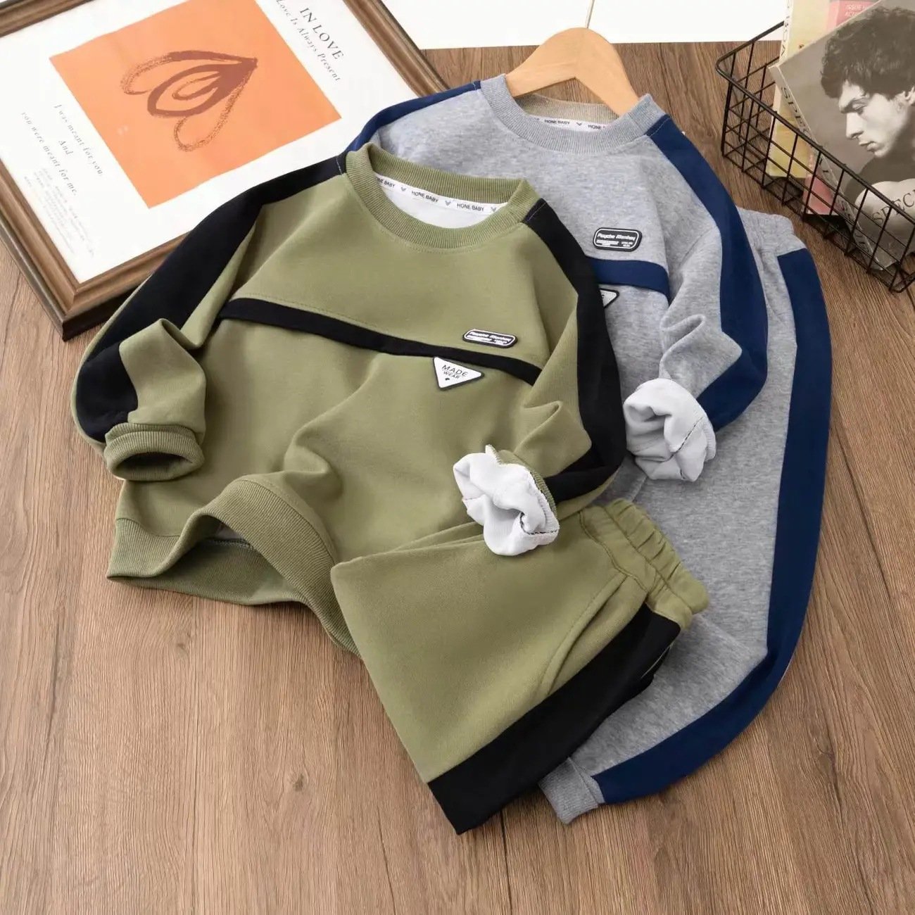 2024 New Spring Autumn Children Clothes Sets Boys Long Sleeve Sweatshirt Sets Children Fashion Sport Suit Boys Two-Piece Set