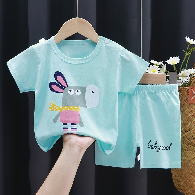 Kids T-shirt shorts 2piece set boys and girls summer clothes baby two-piece suit children clothing