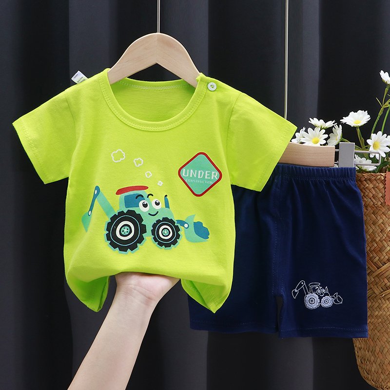 Kids T-shirt shorts 2piece set boys and girls summer clothes baby two-piece suit children clothing