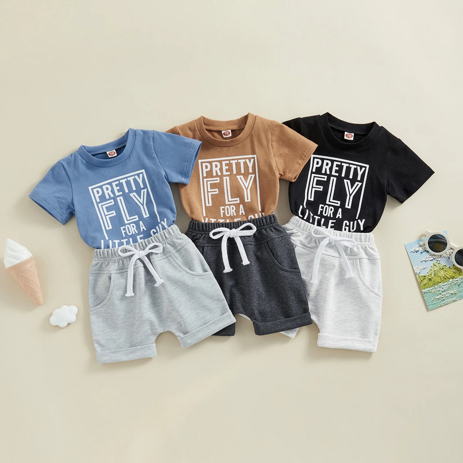 Toddler Baby Boys Clothing Sets Infant Summer Clothes Letter Printed Kids Tassel T-shirt Bell-bottom Set cute Outfits Tee Shorts