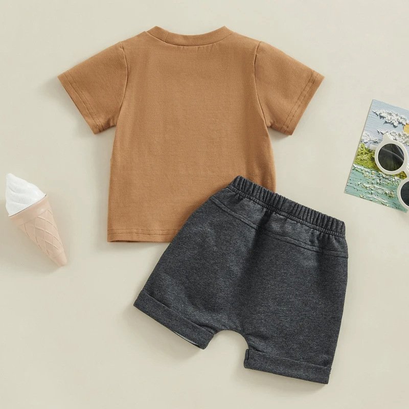 Toddler Baby Boys Clothing Sets Infant Summer Clothes Letter Printed Kids Tassel T-shirt Bell-bottom Set cute Outfits Tee Shorts