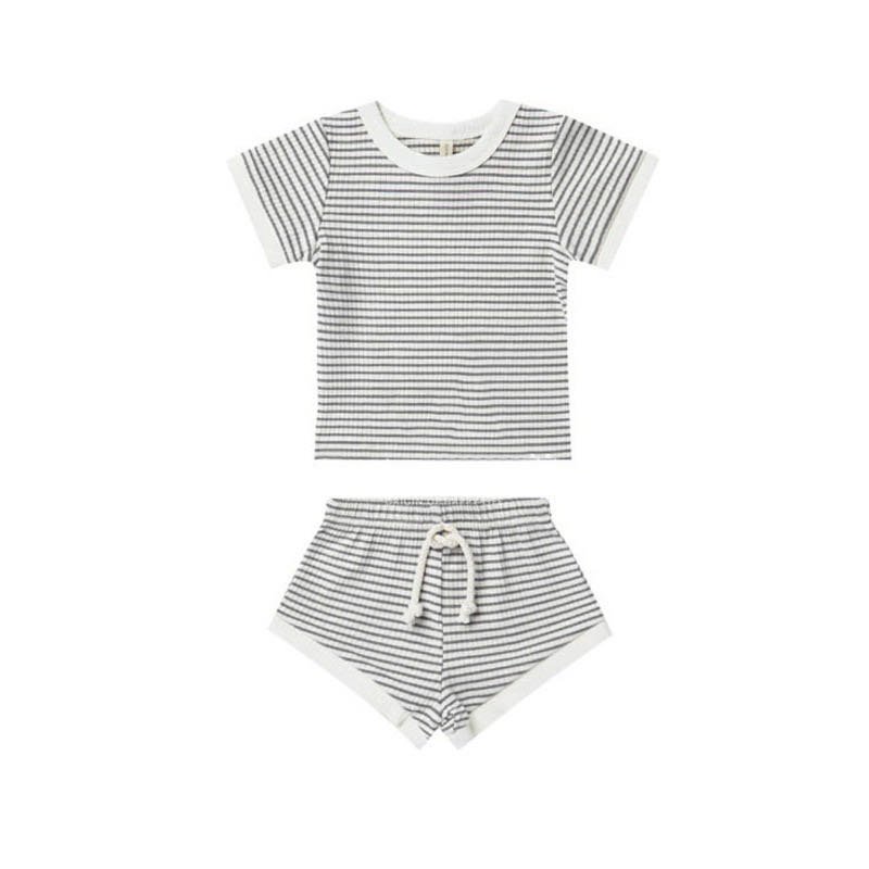 Summer baby boy clothes 2 to 3 year stripped baby tee boy children clothing short sleeve Tshirt shorts 2Pcs baby clothing set