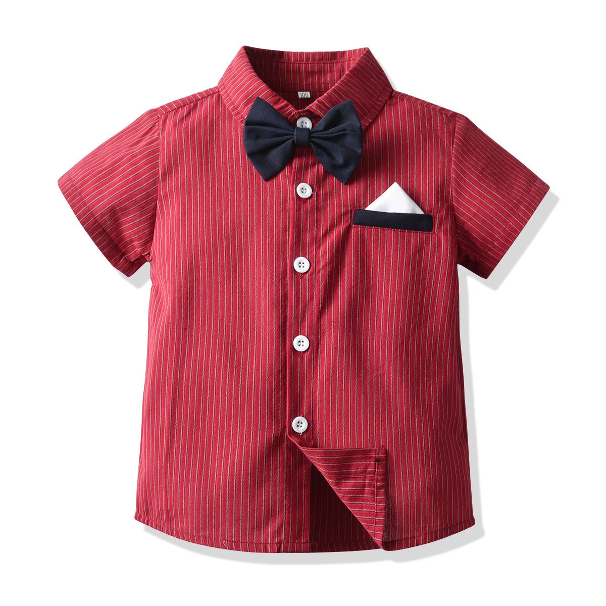 Formal Kids Clothing Wholesale Kids Sets Short-sleeved Striped Shirt Shorts Clothes Boys Clothing Sets
