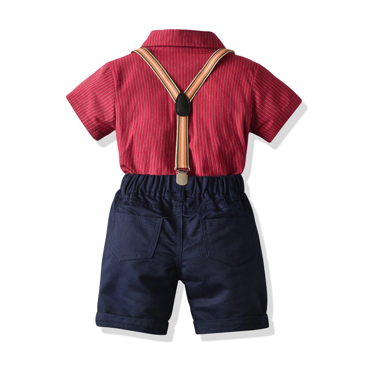 Formal Kids Clothing Wholesale Kids Sets Short-sleeved Striped Shirt Shorts Clothes Boys Clothing Sets