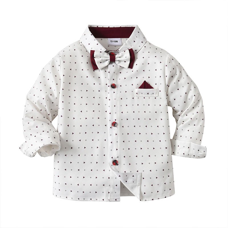 Hot Sale 1-6 Years Red Christmas Boys' Gentleman Outfit with Shirt Suspenders and Pants Formal Toddler Suit Boys Clothing Sets