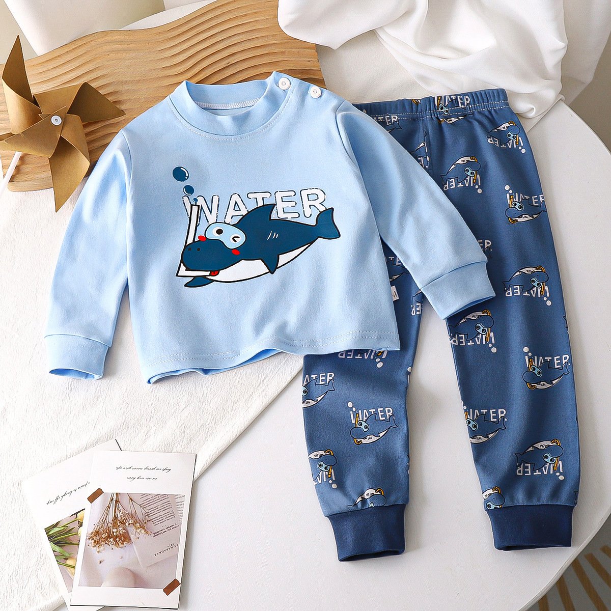 Children's underwear set cotton pajamas girls Treasure cotton boys home wear
