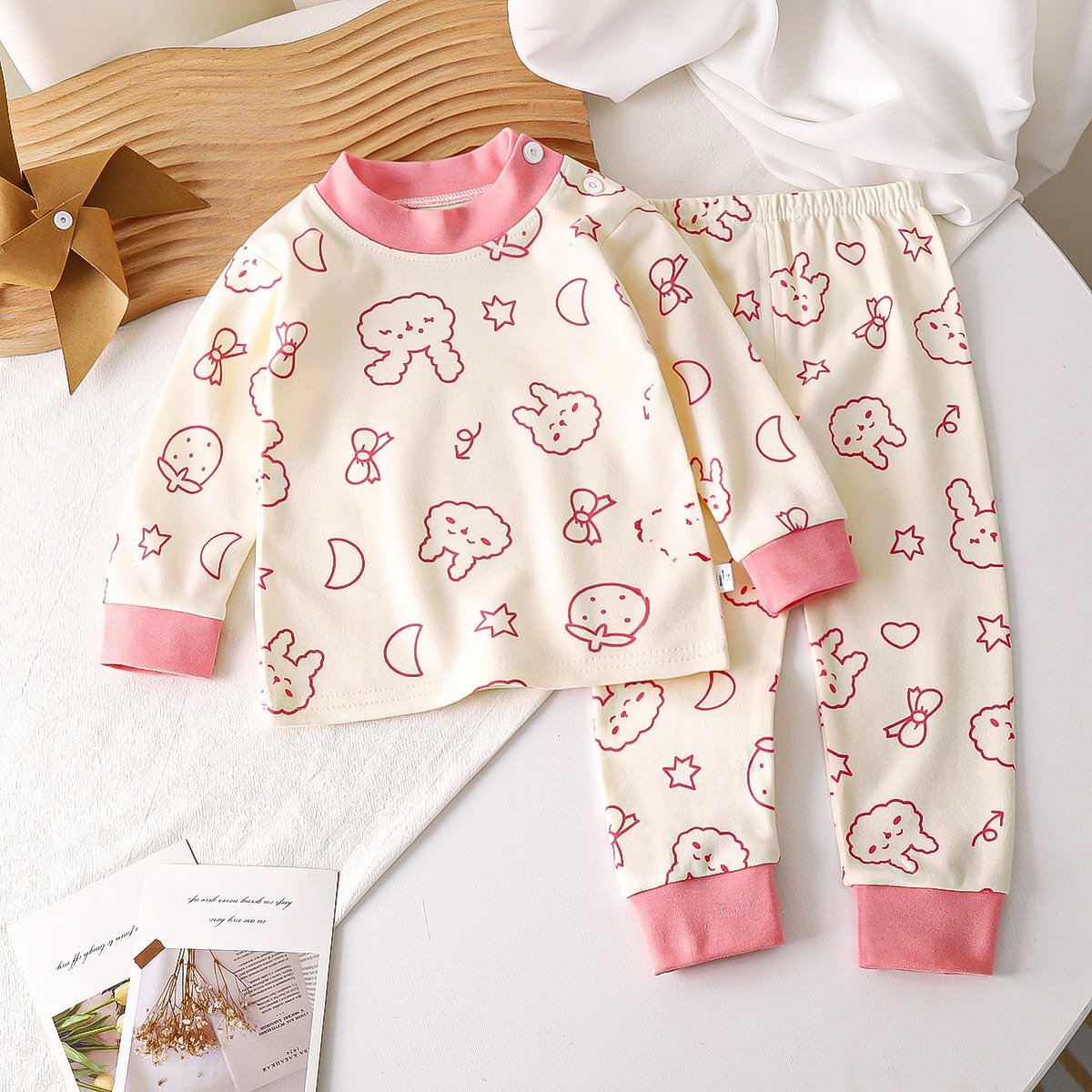 Children's underwear set cotton pajamas girls Treasure cotton boys home wear
