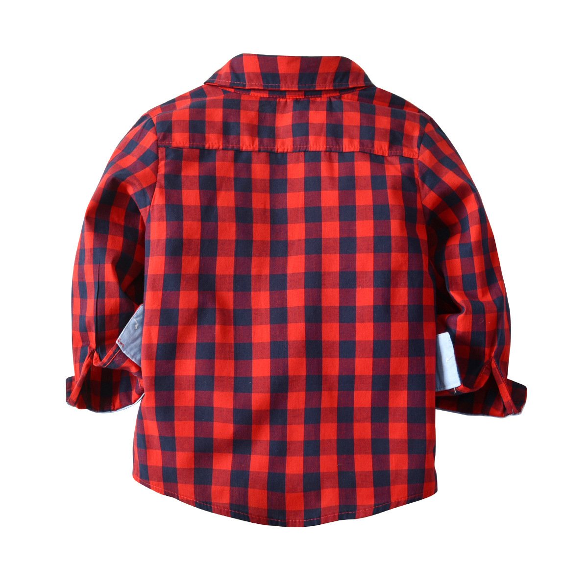 Wholesale Cotton Boys Plaid Long-Sleeve Shirt Denim Pants Dress Suit Two-Piece Baby Boy Casual Clothing Sets Toddler Boy Clothes