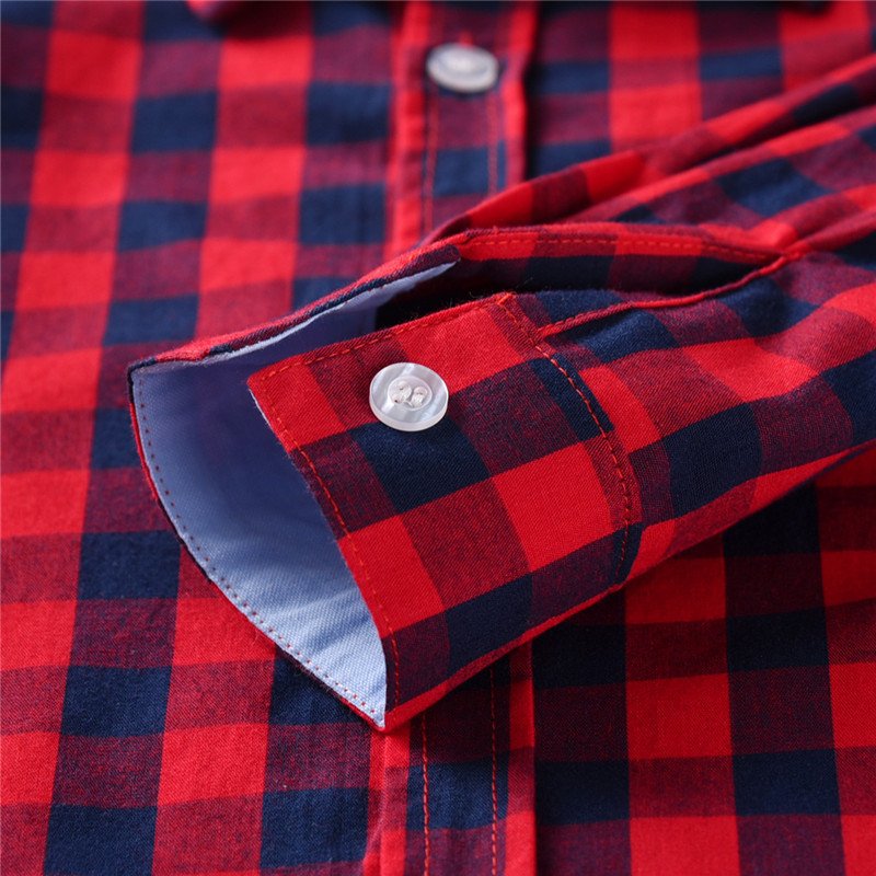 Wholesale Cotton Boys Plaid Long-Sleeve Shirt Denim Pants Dress Suit Two-Piece Baby Boy Casual Clothing Sets Toddler Boy Clothes