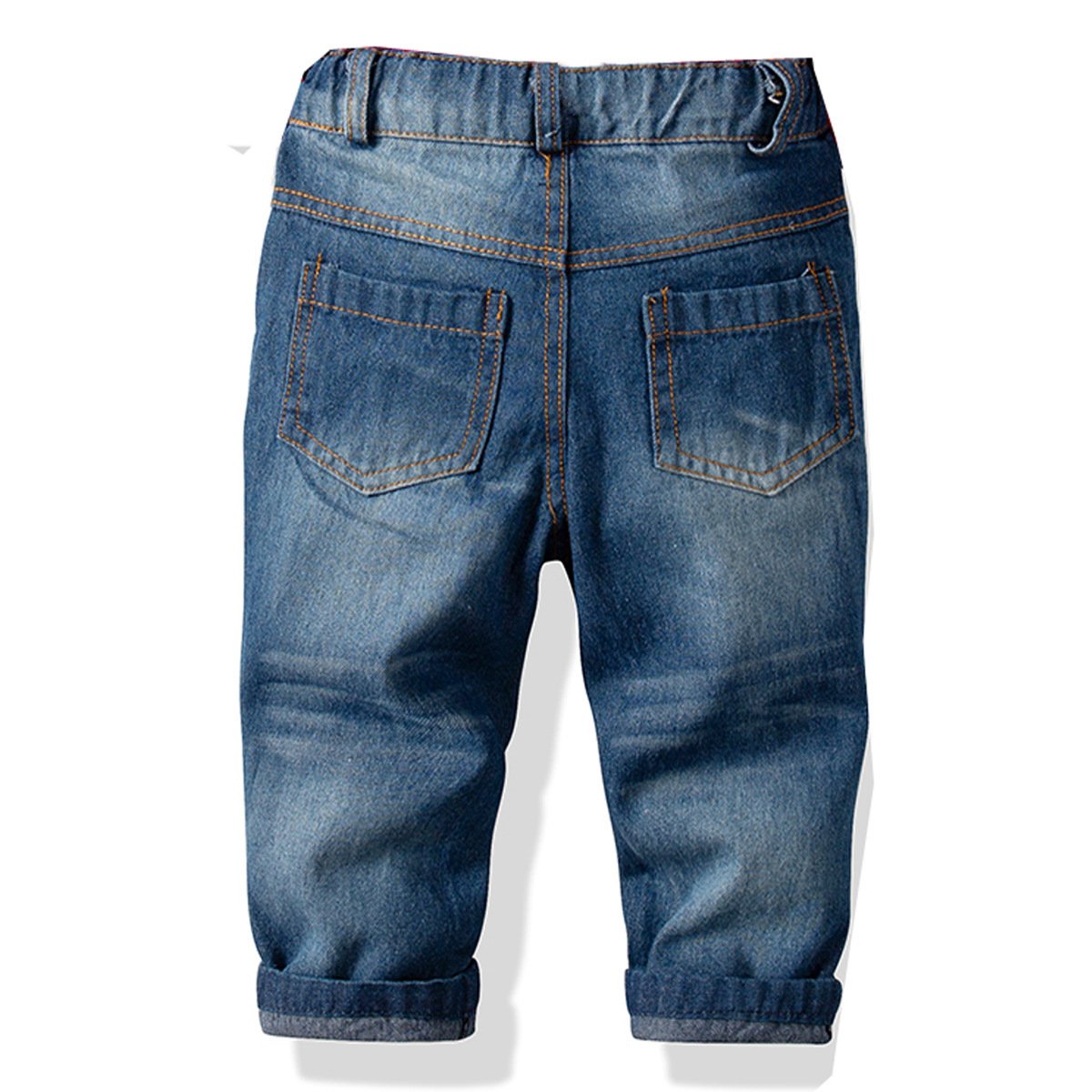 Wholesale Cotton Boys Plaid Long-Sleeve Shirt Denim Pants Dress Suit Two-Piece Baby Boy Casual Clothing Sets Toddler Boy Clothes