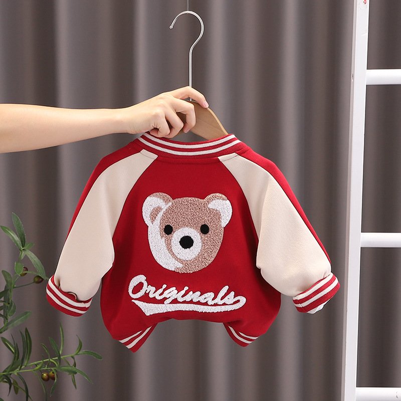 New Embroidery Bears Pattern Autumn Boys Suits Cartoon Joggers Wear Kids Tracksuit Clothes baby boy clothing sets