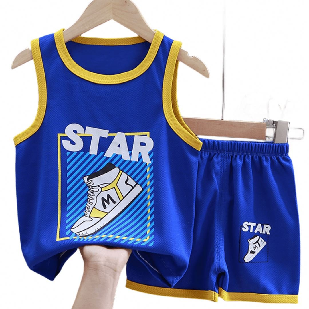 Wholesale New Fashion Clothes Boys Set T Shirt Vest Suit Shorts Boy Clothing Sets Kids Casual Summer Outfit