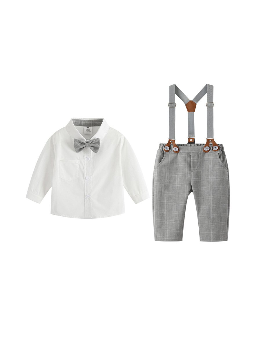 Bestselling Children's Suit New Style Gentleman's British Style Suspenders Two-Piece Uniform Suit Wedding Boys Clothing Set boy child clothes