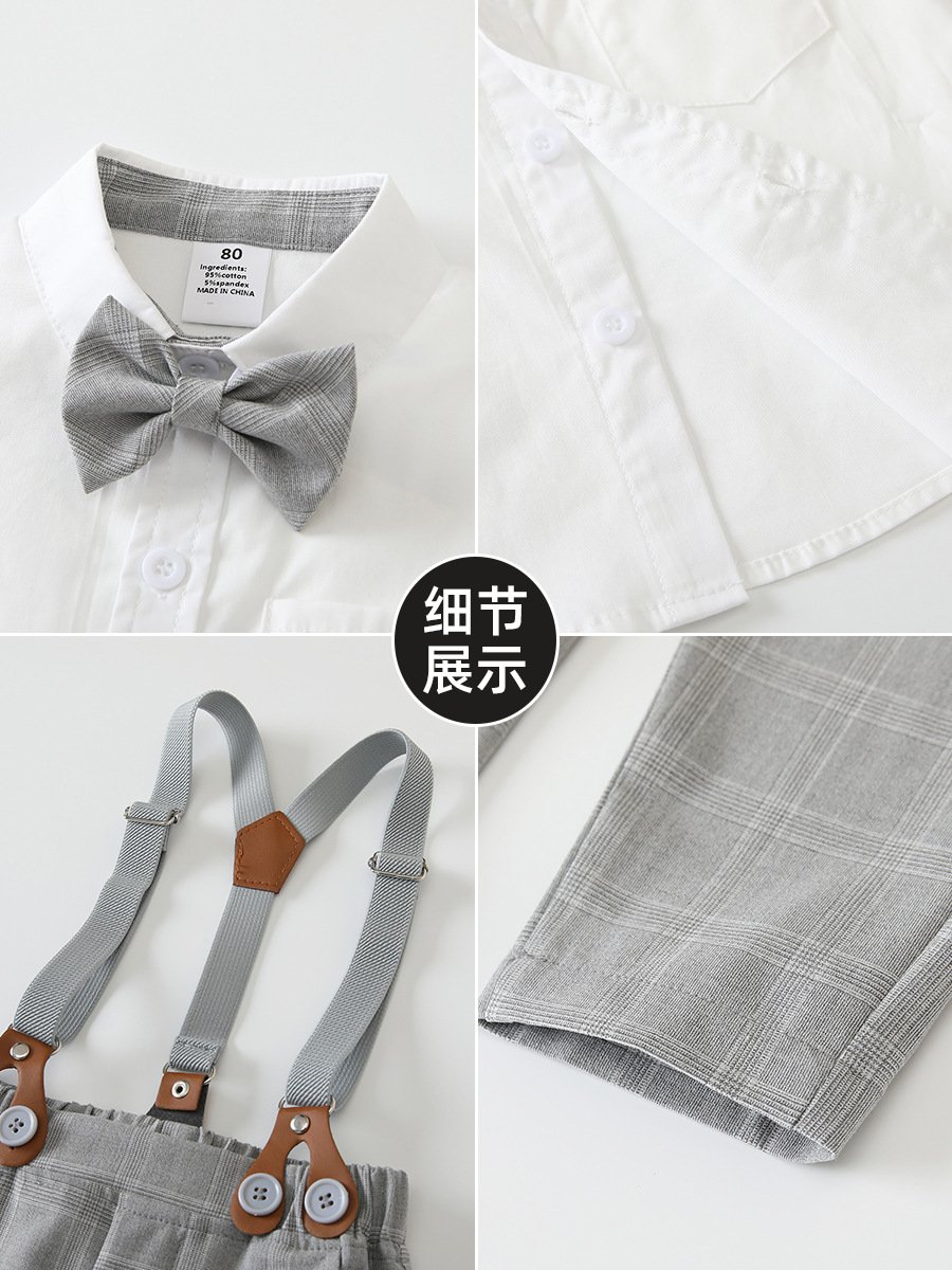 Bestselling Children's Suit New Style Gentleman's British Style Suspenders Two-Piece Uniform Suit Wedding Boys Clothing Set boy child clothes