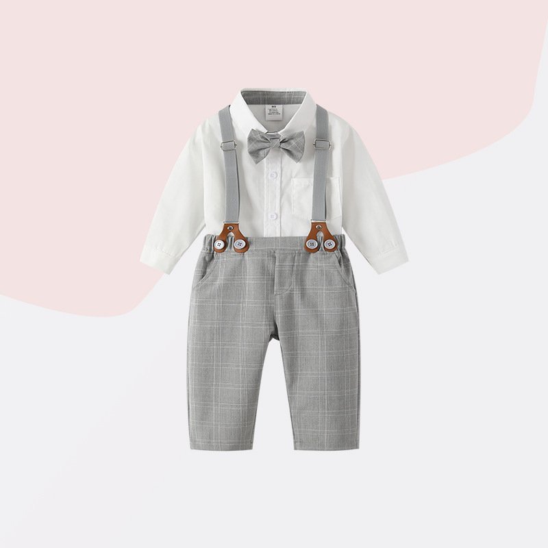 Bestselling Children's Suit New Style Gentleman's British Style Suspenders Two-Piece Uniform Suit Wedding Boys Clothing Set boy child clothes