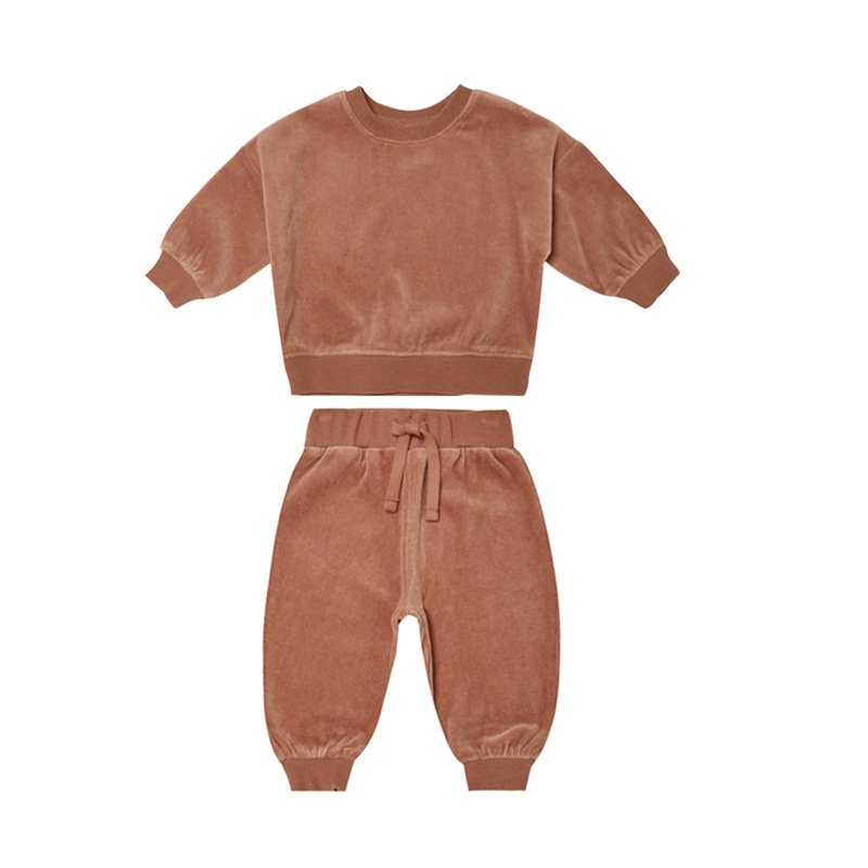 Wholesale Cotton Boys Suit Clothes Long Jersey Set Sweat Shirt and Pant Set 2pic Boy Clothes Matching Boy and Girl Clothing Set