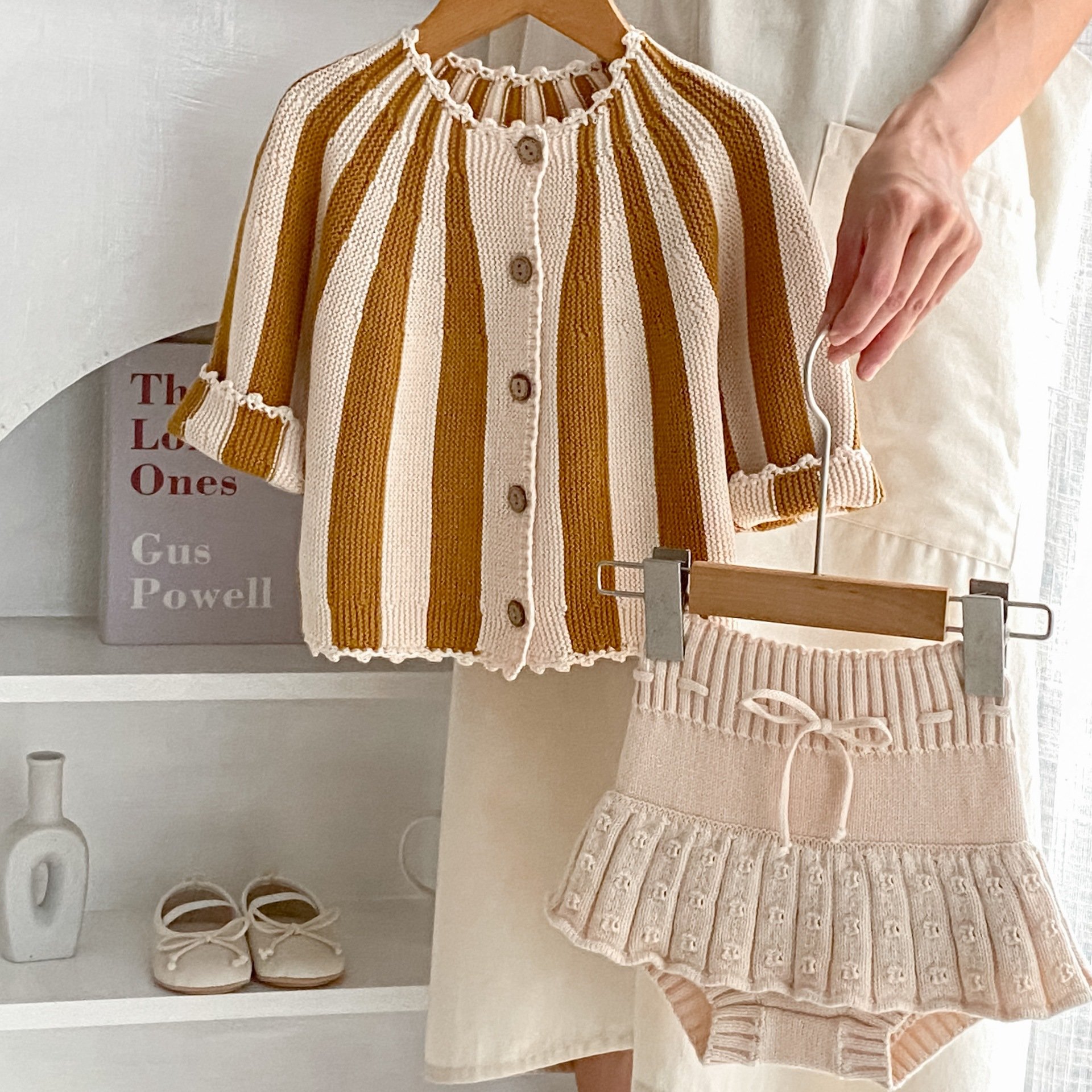 Ins Summer Baby Girls Boys Knitted Sweater Thin Vest Top + Shorts 2 Pieces Baby Sweater Set