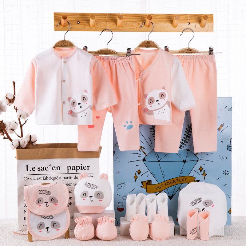 Wholesale 0-1 Year New Born Baby Gift Set 18pcs 100% Cotton Baby Rompers Set Newborn Baby Boy Clothes Jumpsuits