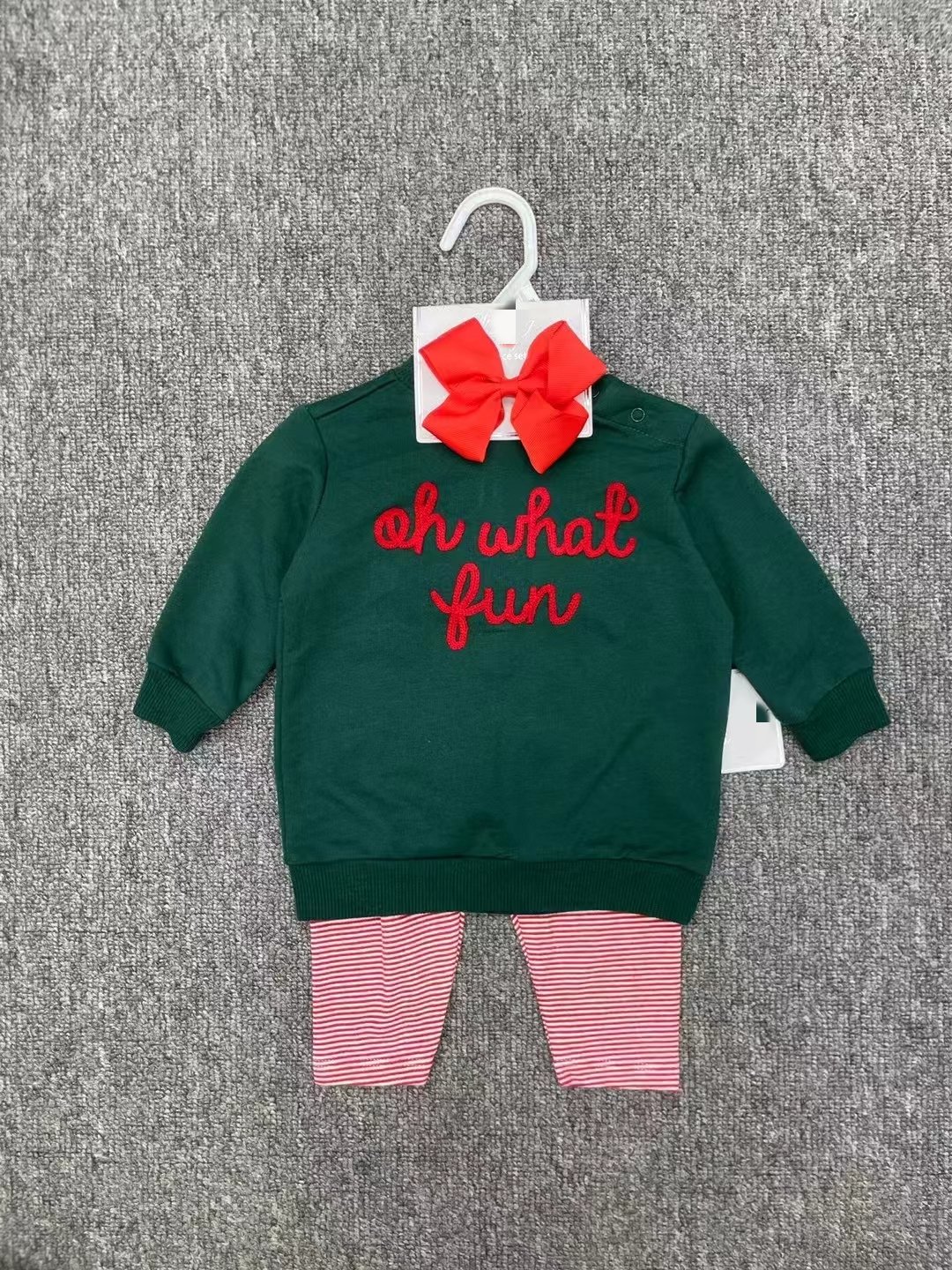 Wholesale Christmas 0-24m Winter Newborns Baby Girls Boys Cotton Clothes 2pcs Sets Infant Tree Baby Christmas Outfit