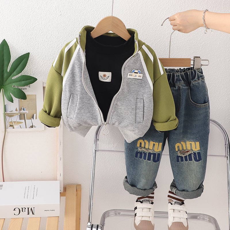 New Wholesale Kids Clothing Custom Solid Color Baby Kids Boys Clothing Sets Best Quality Tracksuit For Children